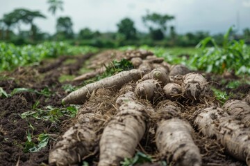 Poster - Harvesting large cassava roots for tapioca production Dig or harvest roots