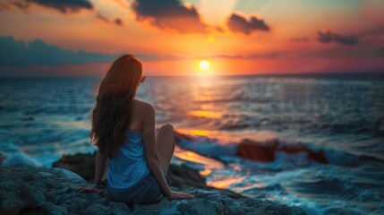 Canvas Print - yoga on the beach