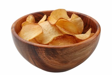 Canvas Print - Crispy cassava chips served in a bowl isolated