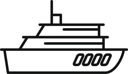 Sticker - Minimalist line drawing of a yacht sailing on the water