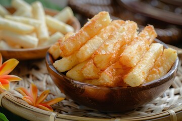 Canvas Print - Focus on Indonesian fried cassava snack