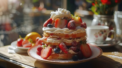 Wall Mural - christmas cake with berries