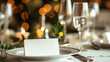 © MOUNSSIF - Table place setting blank menu card mockup or reserve in wedding invite and special event