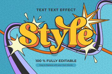 Wall Mural - Colorful editable 3d vintage text effect design with colourful graphic style 80s