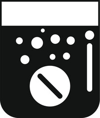 Sticker - Simple icon of a pill dissolving in a glass of water, representing medication, healthcare, and treatment