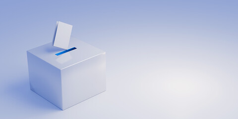 Vote box template. Space for text. 3d render.