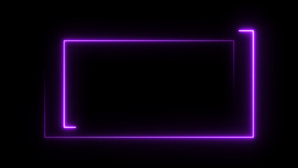 Wall Mural - Glowing Neon light rectangle frame loading icon background in retro style, 4k illustration.	