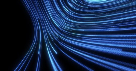 Wall Mural - abstract flows of information. a trail of flying particle tracks. abstract animation.