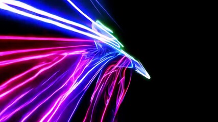 Poster - Pink and blue neon lights create an abstract design.