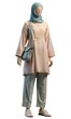 © ProSpace - Mannequin in pastel tunic, pants, hijab, loafers, and crossbody bag