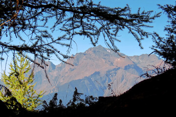 Panorama of the mountains of Val d'Aosta.