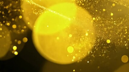 Poster - Abstract background with golden glitter and bokeh lights.
