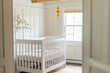 © InfiniteStudio - Nursery room with white crib and yellow accessories
