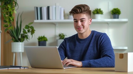 Poster - The man using laptop