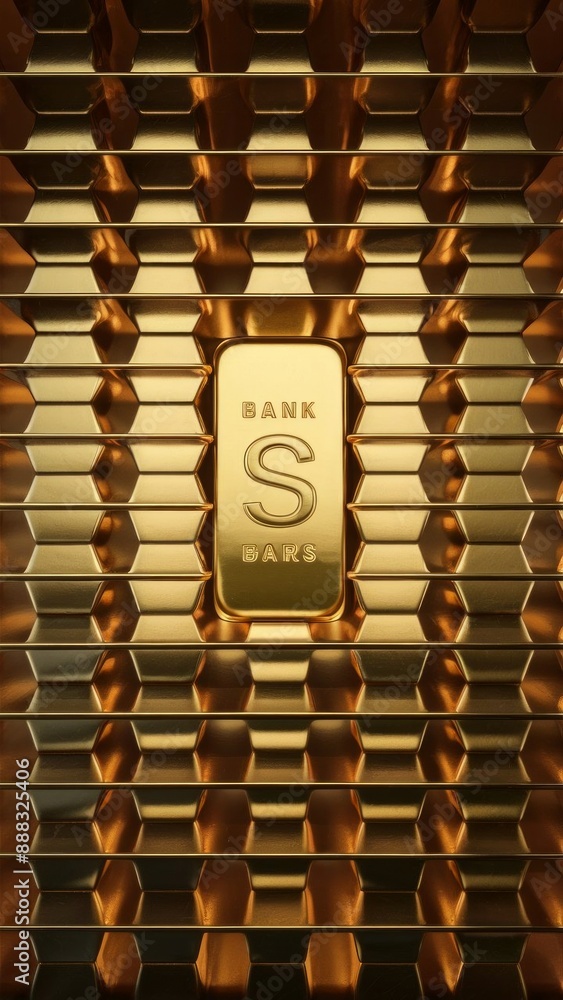 Stack of gold bars in bank vault, Financial concepts Stock Photo ...