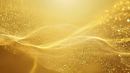 Poster - Abstract golden swirls and light particles in a soft, blurry background.