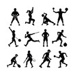 © Akash - silhouettes of children silhouette, vector, sport, people, illustration, men, run, player, running, soccer, football, black, ball, woman, tennis, silhouettes, basketball, dance, runner, icon, competit