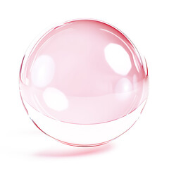 Wall Mural - clear pink bubble isolated on white or transparent background,transparency