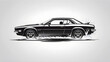 © Tark - Black and white car automobile logo icon on white background. Generative AI