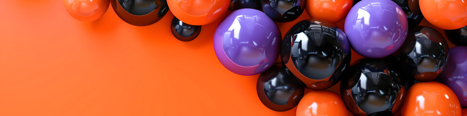 Wall Mural - Orange, black and purple balloons background