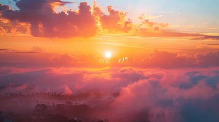 Poster - Golden Sunset Above the Clouds