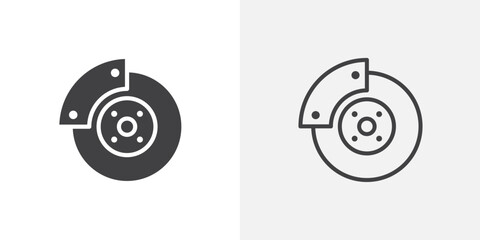 Wall Mural - brake discs black vector icon set