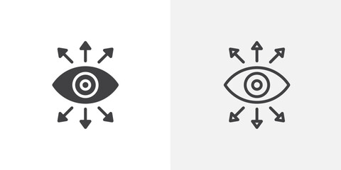 shared vision black vector icon set