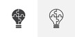 © Ghori - Light bulb puzzle black vector icon set
