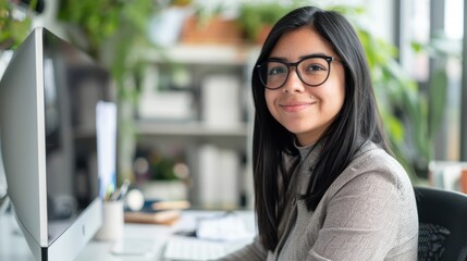 Wall Mural - The woman at the desk