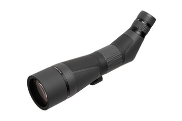 Wall Mural - Modern spyglass. Long-range observation device. Monocular isolate on a white back