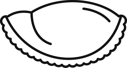 Poster - Line drawing representing a traditional argentinian empanada criolla, a popular latin american food