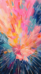 Canvas Print - Fireworks abstract painting pattern.