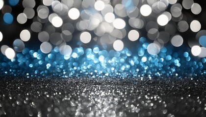 Canvas Print - background of abstract glitter lights silver blue and black de focused