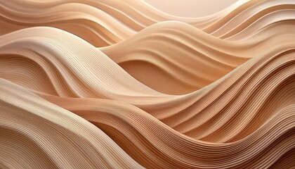 Wall Mural - abstract organic natural beige brown color waving lines texture background banner illustration wallpaper backdrop for webdesign generative ai