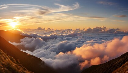 Wall Mural - clouds at sunset background