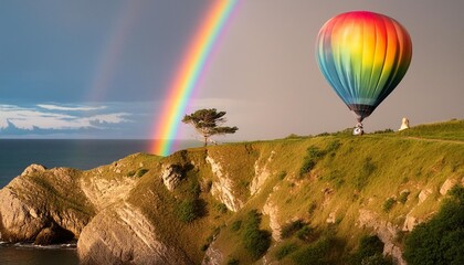 Wall Mural - oz 1 balloon and rainbow