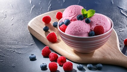 Wall Mural - ice cream with berries