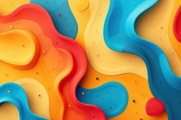 Leinwandbilder - a colorful abstract background with a lot of shapes, whimsical abstract background with playful shapes