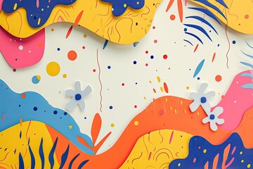 Leinwandbilder - a colorful abstract background with a lot of shapes, whimsical abstract background with playful shapes