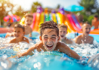 Wall Mural - Kids_boys_playing_in_water