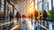 © Carmen - Blurred motion in bright office or exhibition hall with lots of windows, copy space