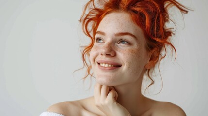 Poster - The smiling redhead woman