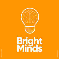 Canvas Print - educational poster featuring a brain-shaped lightbulb design on an orange background, emphasizing 