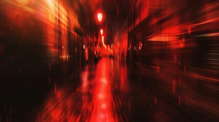 Wall Mural - Illustration of a thriller red background with blurred bokeh effect. Blurred suspense background in red tones.