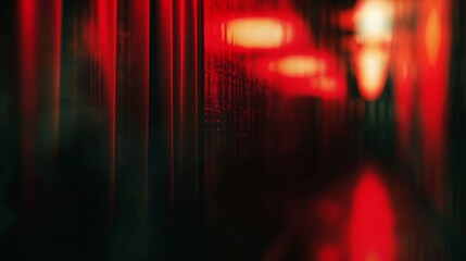 Wall Mural - Illustration of a thriller red background with blurred bokeh effect. Blurred suspense background in red tones.