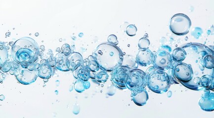 Wall Mural - Blue Bubbles in a White Background