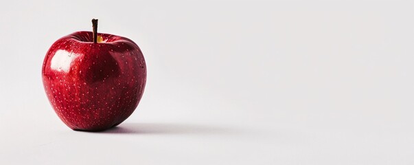 Wall Mural - Red apple centered on a white background