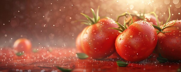 Wall Mural - Freshly cut red tomatoes