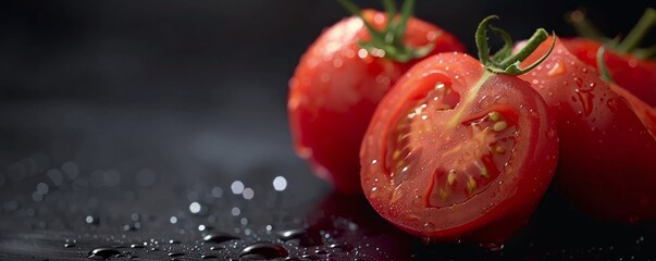 Wall Mural - Juicy red tomatoes with cuts