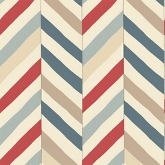 Canvas Print - Abstract Chevron Pattern With Pastel Colors and Geometric Shapes